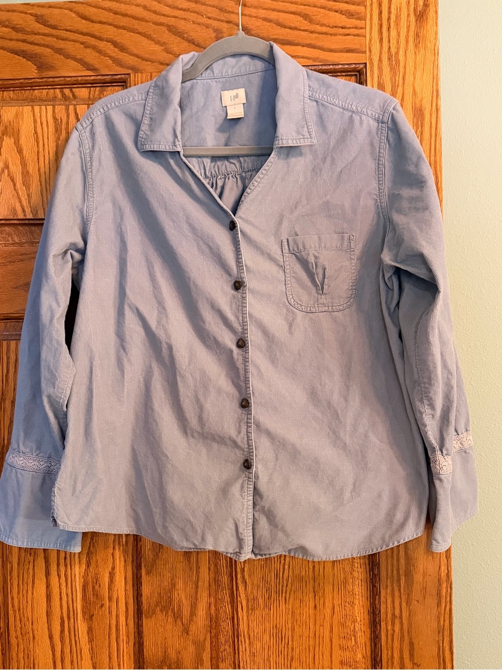 J. Jill Light Blue Corduroy Shirt